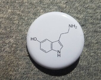 Seratonin molecule happy - Button - Magnet - Bottle Opener