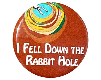 ウサギの穴に落ちた - ボタン - マグネット - ボトルオープナー
