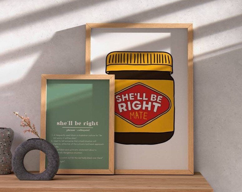 She'll Be Right Vegemite Art Print Aussie Slang Quirky - Etsy Australia