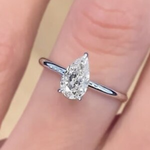 Details about Simple Solitaire Engagement Ring 3.00 CT Pear Cut Diamond 14K White Gold Finish Details about Simple Solitaire Engagement Ring 3.00 CT Pear Cut Diamond 14K White Gold Finish