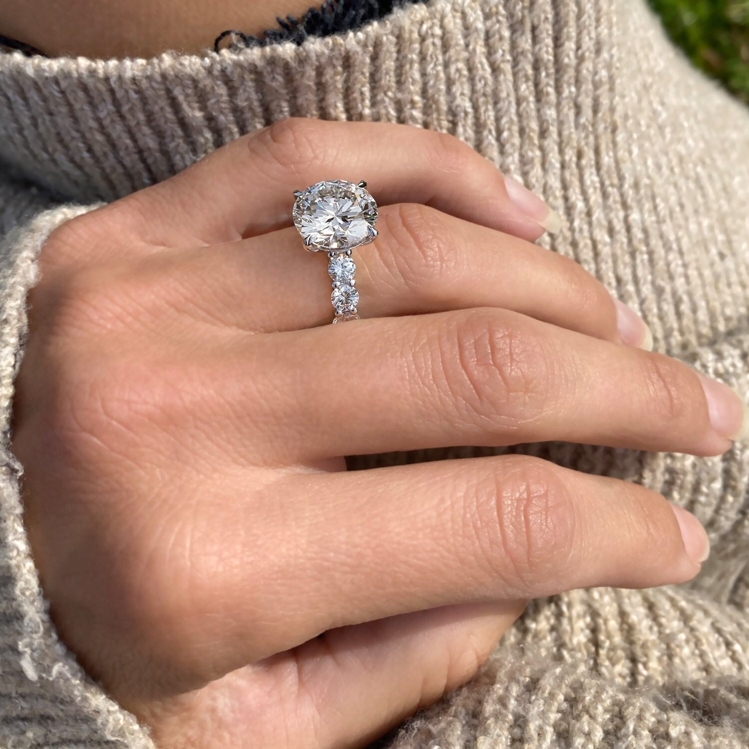 豪華ラッピング無料 バッジェリーミシュカ メンズ リング アクセサリー Certified Lab Grown Diamond Halo  Engagement Ring 2-1 ct. in 14k White Gold
