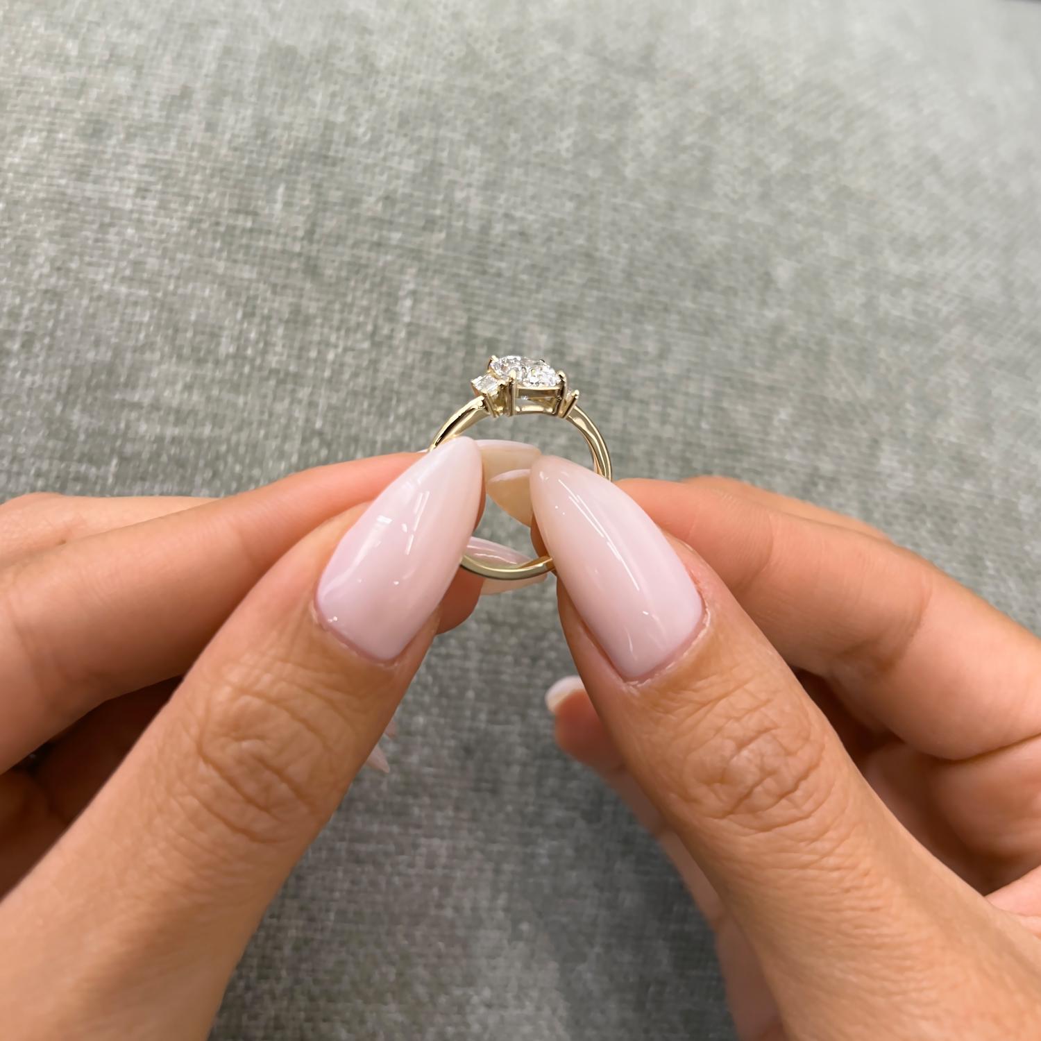 Anello Fidanzamento Malocchio Diamante 3 Carati Creato In Laboratorio, Argento 925 Placcato Oro Bianco