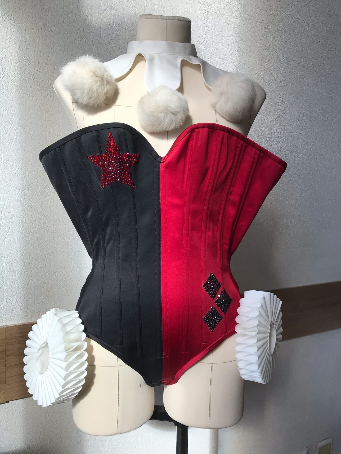 Harley Quinn cosplay bunny corset costume custom commission Etsy