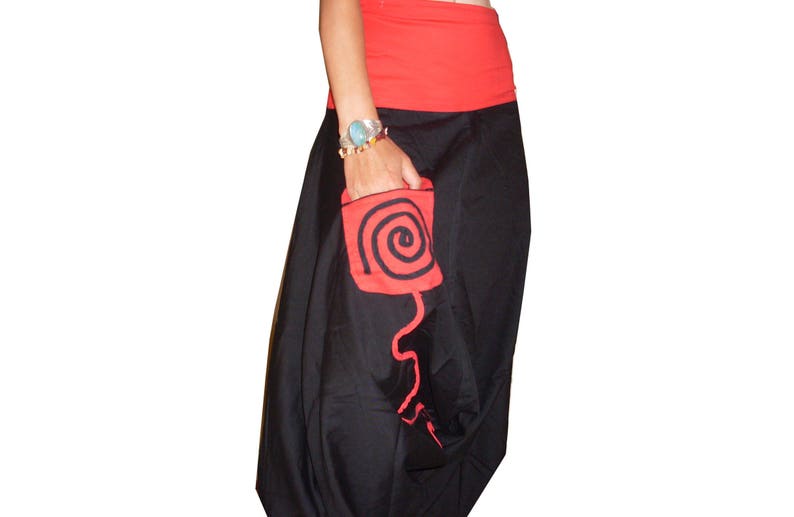 woven cotton men and women ali baba harem pants WIDE TROUSERS red black purple yoga 8 10 12 14 S M L boho psy hippie green SWIRLY