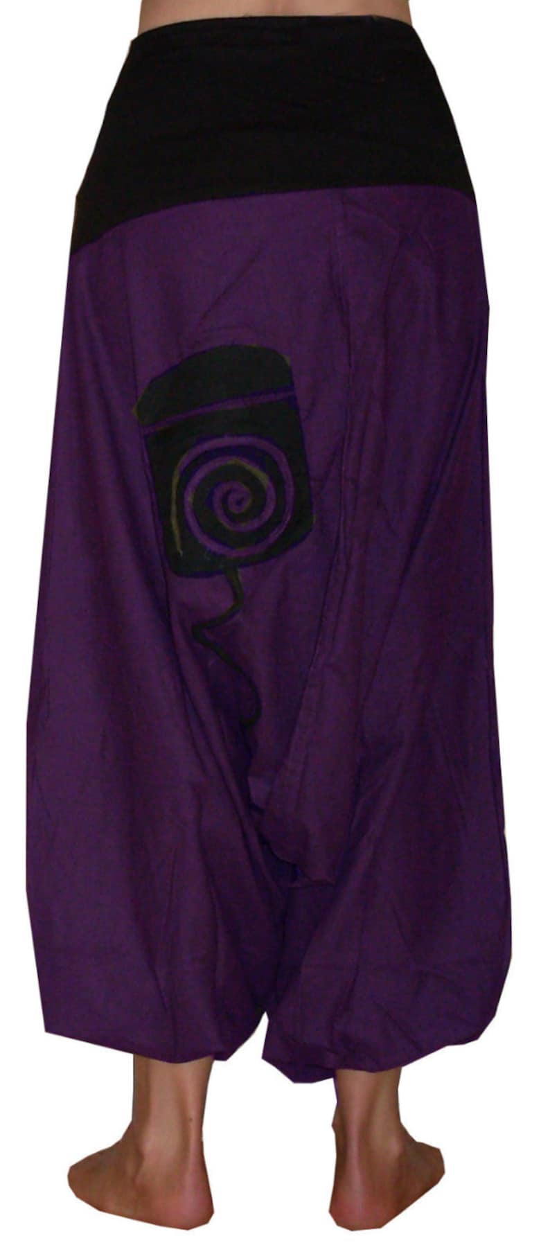 woven cotton men and women ali baba harem pants WIDE TROUSERS red black purple yoga 8 10 12 14 S M L boho psy hippie green SWIRLY