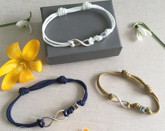 Set of 3 Dad & Me Infinity Bracelets, Gift from Children to Dad, Father Daughter Matching, Dad and Son Bracelet Set, Mom Dad Kid Bracelets