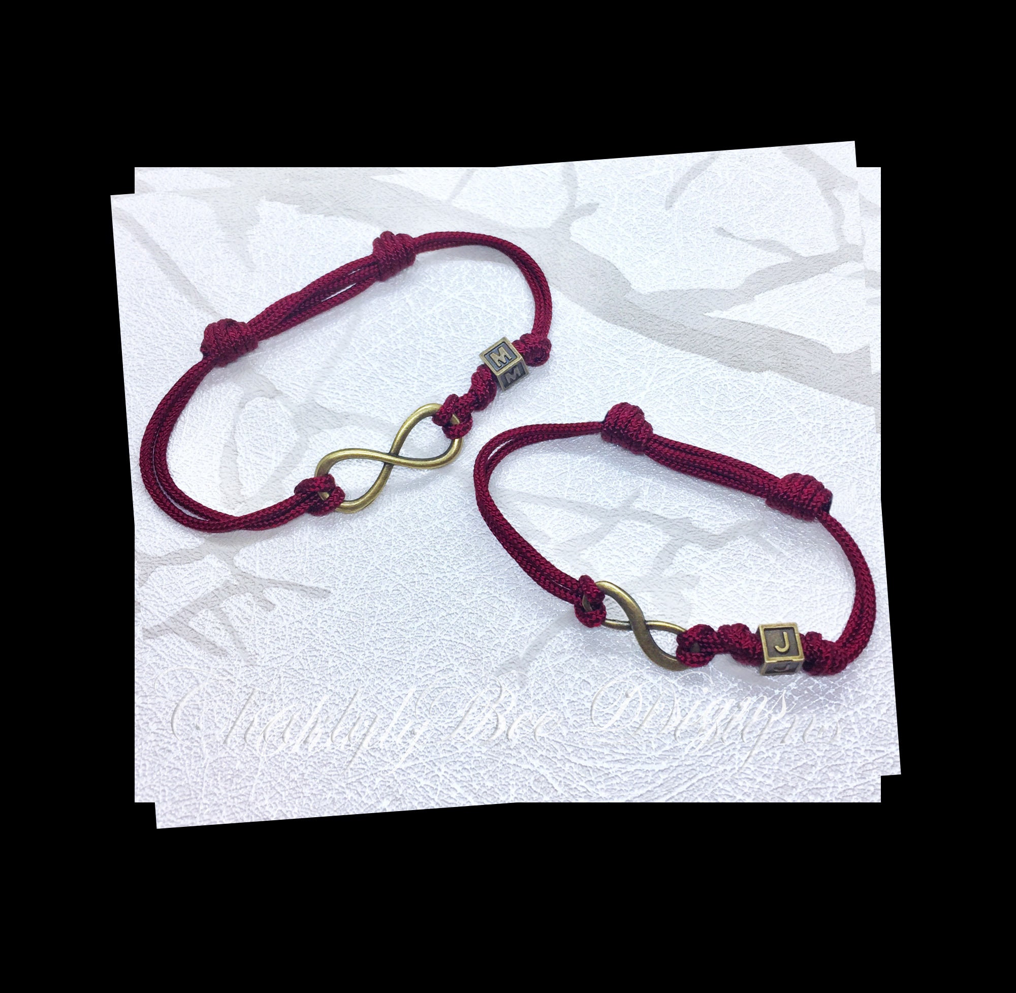 Antique Bronze Infinity Bracelet Set for Couples Personalised Etsy UK