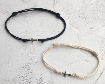 Christian Cross Couple Bracelets, His and Her Cross Bracelets, Couple Bracelet Set, Christian Easter Gift, Easter Keepsake, Symbol of Faith