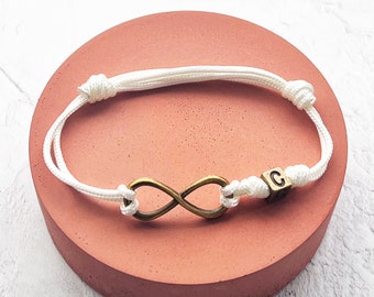 8th Anniversary Gift from Wife to Husband, Figure 8 Infinity Bracelet, Hubby Gift for Anniversary, Masculine Bronze Anniversary Bracelet
