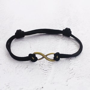 Regalo de bronce para octavo aniversario, pulsera de cordón infinito de bronce, regalo de octavo aniversario con símbolo de infinito, pulsera de bronce para octavo aniversario