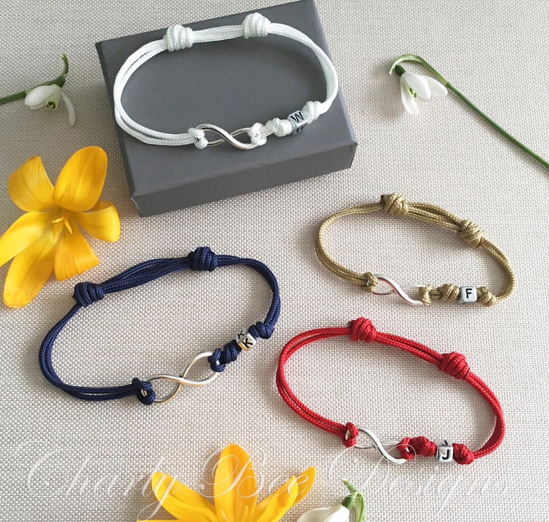 Set of 4 Personalised Infinity Bracelets, 4 Friendship Bracelets