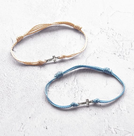 Bracciale Cristiano Con Croce Per Madrina, Regalo Festa Della Mamma, Perline In Pietra Naturale 8 Mm, Cordino Elastico