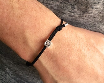 Personalised Mens Slim Paracord Bracelet, Birthday Gift For Him, For Dad, Personalised Jewellery For Men, Mens Bracelet UK, Letter Bracelet