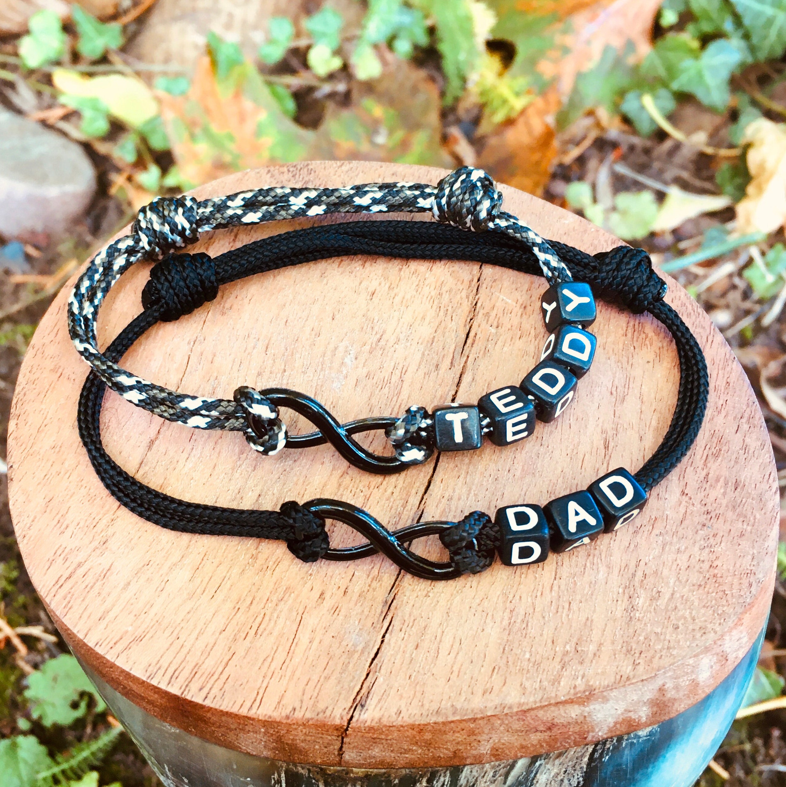 Dad And Me Infinity Name Bracelets Fathers Day Gift UK Dad 50 OFF