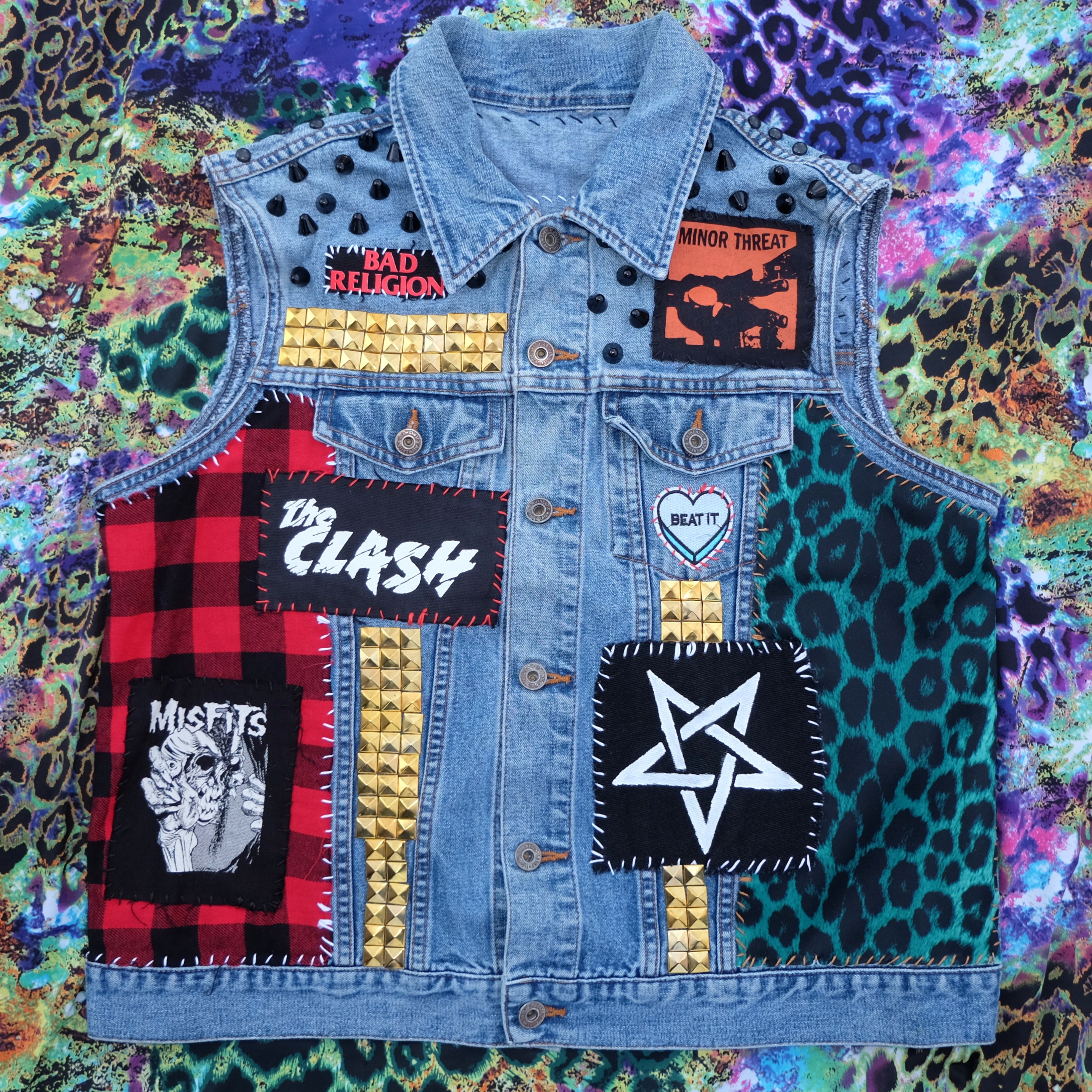 Chaotic Cut-off Denim Punk Vest - Etsy