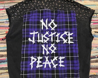 No Justice Denim Punk Vest