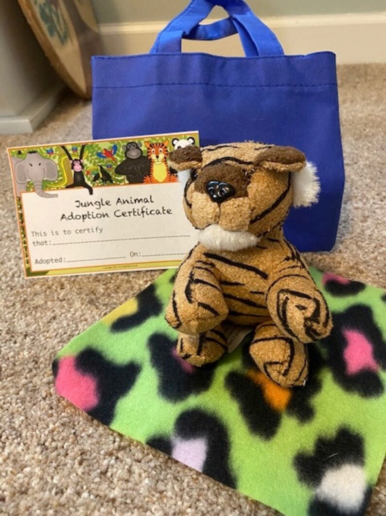 Jungle Animal Adoption Kit Safari Adoption Kit Stuffed Etsy