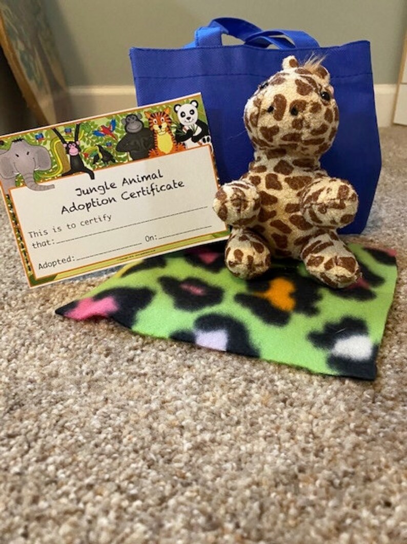 Jungle Animal Adoption Kit Safari Adoption Kit Stuffed Etsy