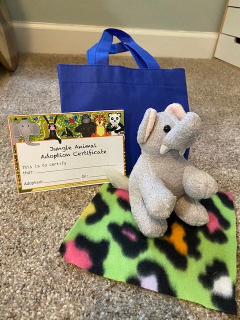 Jungle Animal Adoption Kit Safari Adoption Kit Stuffed Etsy