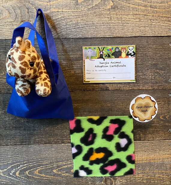 Jungle Animal Adoption Kit Safari Adoption Kit Stuffed Etsy