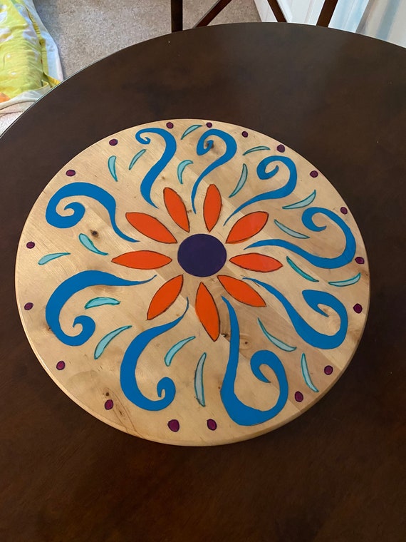 Hand Painted Lazy Susan 14 Round Etsy