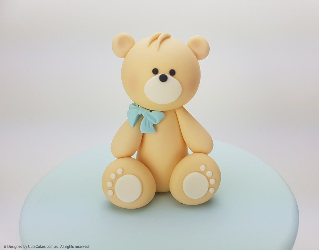 Teddy Bear Cake Topper Birthday Cake Topper Figurines Decorations Baby ...