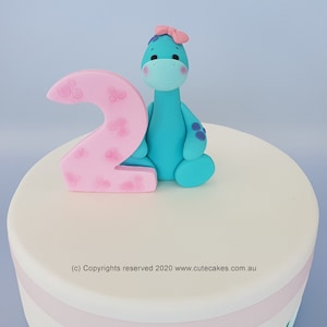 Baby Dino Birthday Cake Topper Dinosaur Party Girl Jurassic Figurine Fondant Decorations