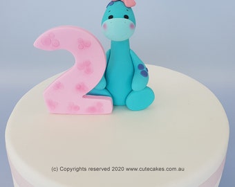 Adorno para tarta de cumpleaños de bebé dinosaurio, figura de dinosaurio jurásico para niña, decoraciones de fondant