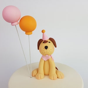 Puppy Birthday Cake Topper Dog Party Paw Party  3D Figurine Fondant Decorations
