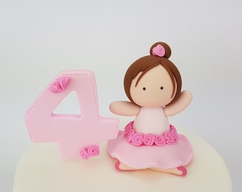 Adorno para tarta de bailarina, adorno para tarta de bailarina, adorno para tarta de niña pequeña, adorno para tarta de cumpleaños, decoración, figura, adorno para tarta de ballet