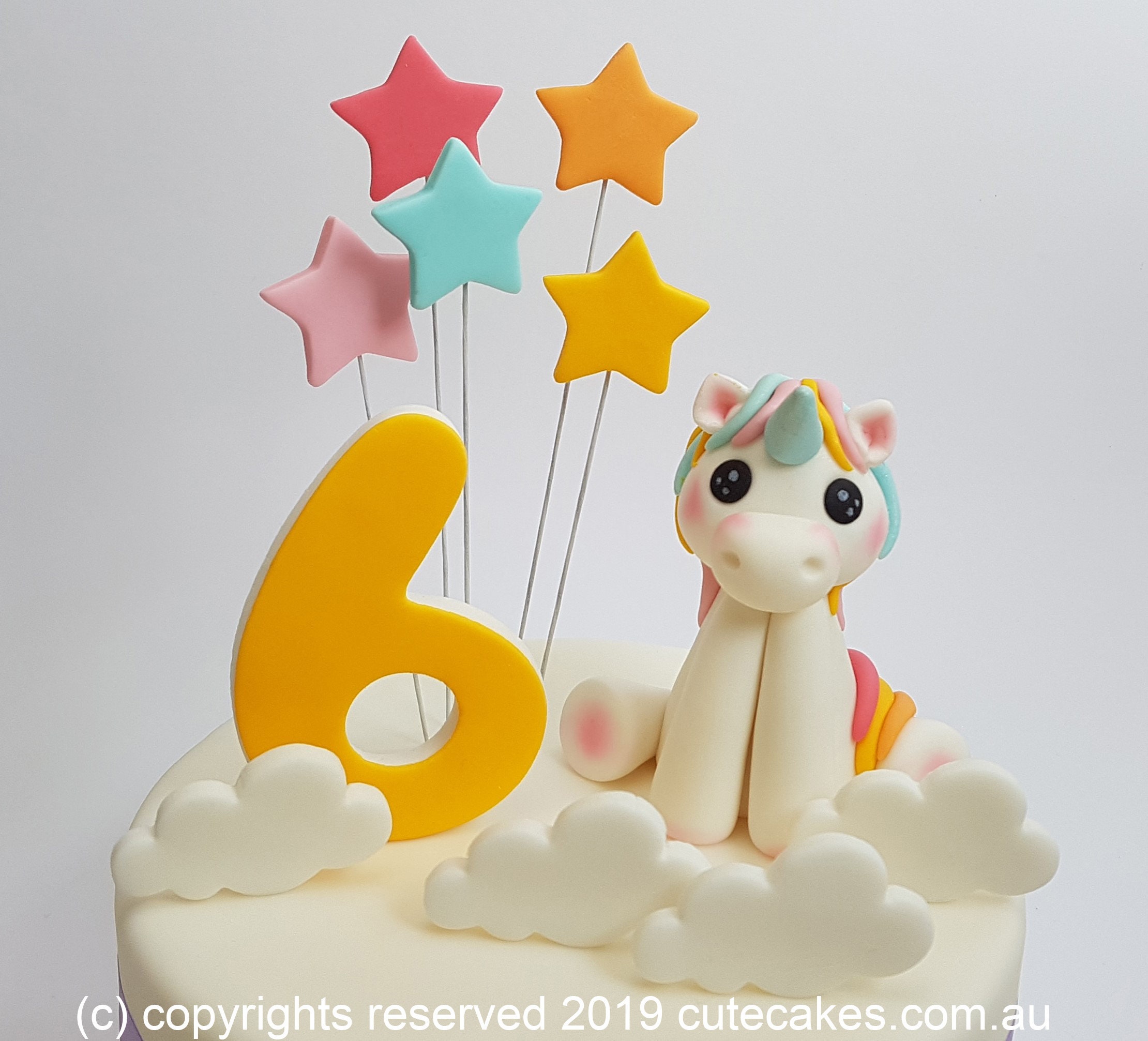 3 Cake Toppers licorne Joyeux Anniversaire