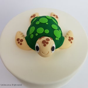 Sea Turtle Cake Topper Ocean Beach  Fondant Decoration 3D Sugar Craft Figurines Birthday
