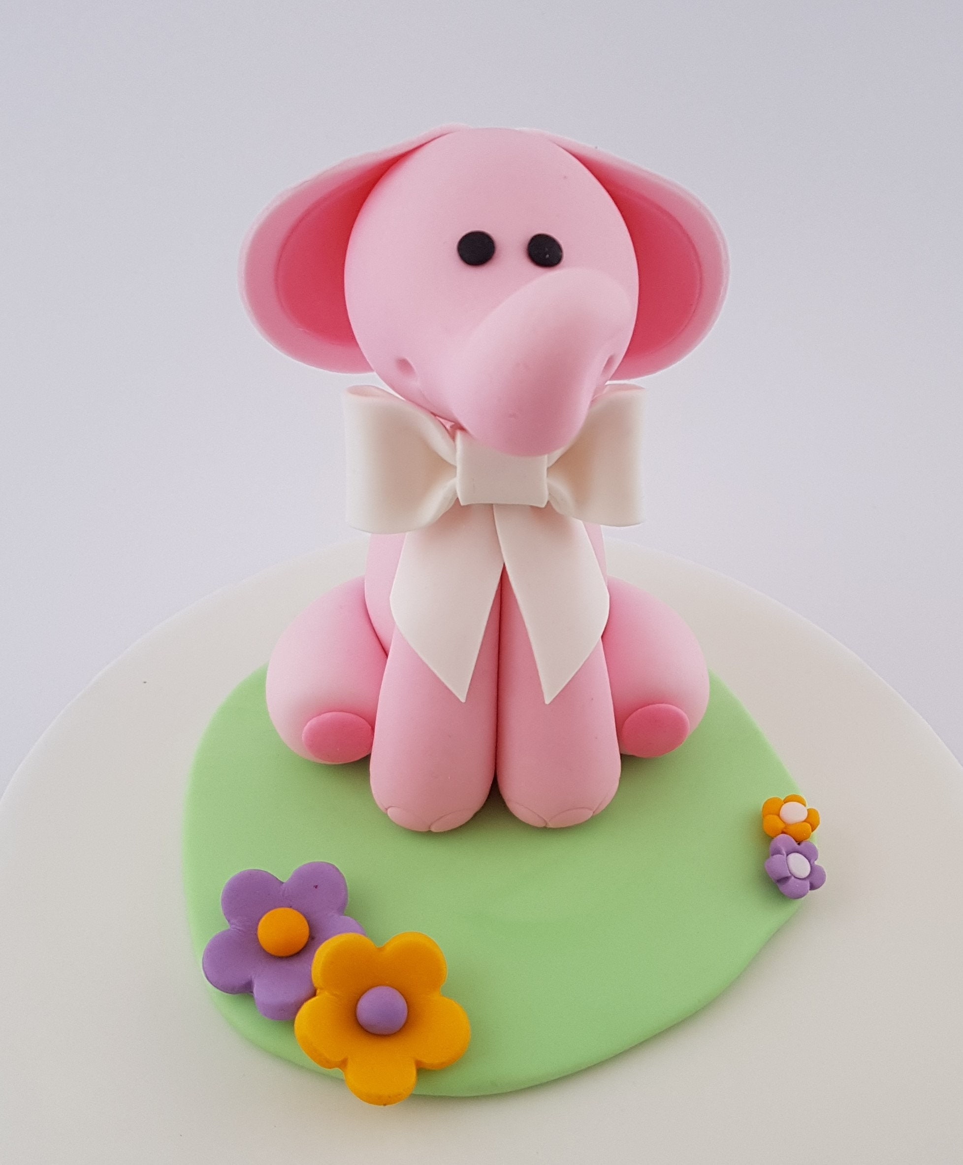 Pink Baby Elephant Cake Topper Edible 3D Christening Shower Etsy