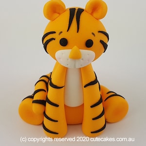 Tiger Cake Topper Baby Shower Birthday Christening Baptism Jungle Zoo Animal