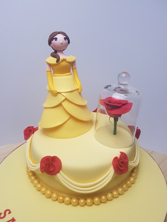 Beauty And The Beast Cake Topper Enchanted Forrest Rose Doll Etsy Nederland