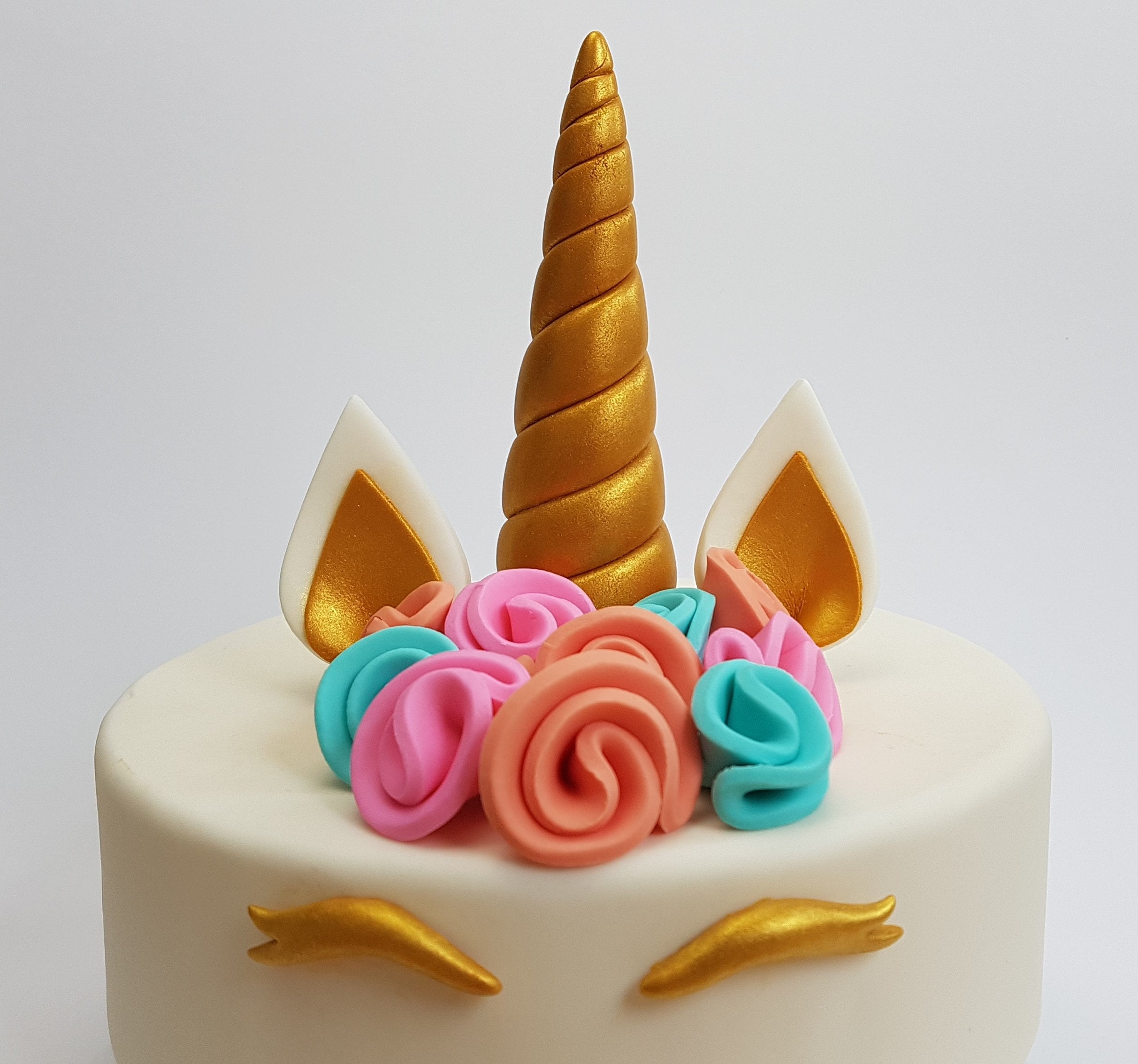 Sugar Craft Decorations Large Unicorn Horn Cake Topper Roses - Etsy