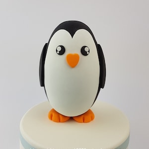 Penguin Cake Topper Baby Shower Birthday Christening Baptism Jungle Zoo Animal