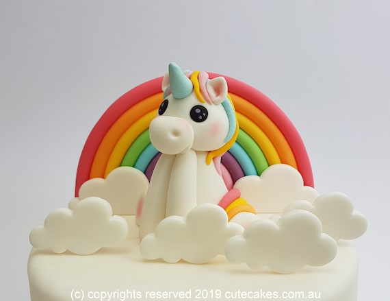 Arcobaleno Cake Topper Unicorno Cake Topper Unicorno Festa Arcobaleno Festa  Pastello 3D Compleanno Tema Fondente Einhorn Zucchero Artigianale  Decorazioni Grande -  Italia