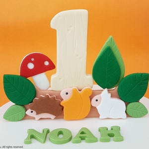 Woodland Cake Topper Woodland Theme Party Woodland Birthday Party Forrest Animals Woodland Animals Edible Decorations