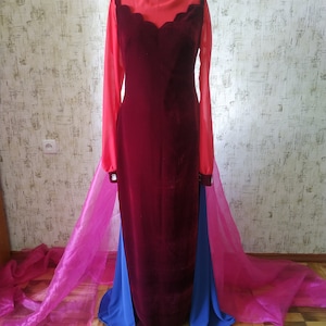 Commande personnalisée basée sur le costume d'Halloween cosplay robe de femme noire adulte fait main