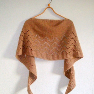 Shawl Caramel knitting pattern , Shawl Knitting Pattern pdf , Instant download , Great for all sizes and ages ,