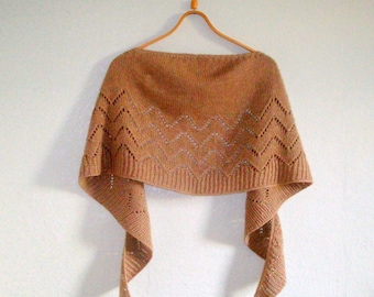 Shawl Caramel knitting pattern , Shawl Knitting Pattern pdf , Instant download , Great for all sizes and ages ,