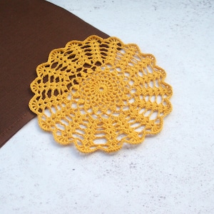 Crochet pattern with photo tutorial. PDF doily pattern. Step by step crochet tutorial. PDF digital download