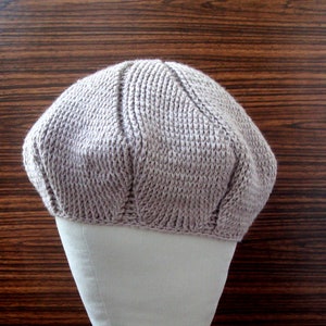 INC International Concepts Knit Crochet Flower Beret Hat Ivory #6082 
