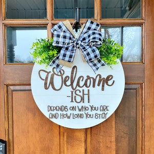 Front Door Decor, Welcome-ish Sign, Shiplap Sign, Front Door Sign, Welcome Sign, Front Door Wood Sign