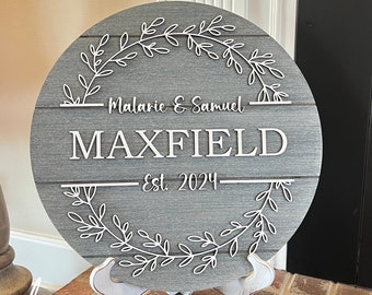 Personalized 3D Wooden Last Name Wedding Sign