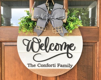 Personalized Wooden Last Name Door Hanger