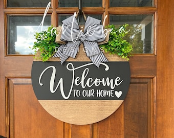 Welcome To Our Home 3D Wooden Door Hanger