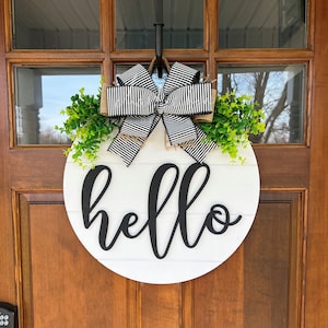 Front Door Decor, Hello Door Hanger, Front Door Hello Sign, Shiplap Sign, Front Door Sign, Welcome Sign, Front Door Wood Sign