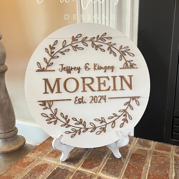 Personalized 3D Wooden Last Name Wedding Sign